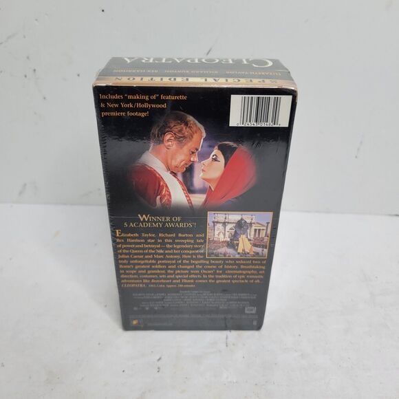 Vtg Cleopatra VHS 1963 Full Screen 2-tape New Sealed Special Edition Movie Film - Picture 2 of 6